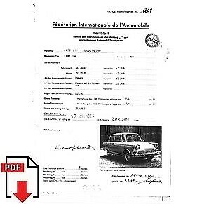1964 Auto Union DKW F11/64 FIA homologation form PDF download